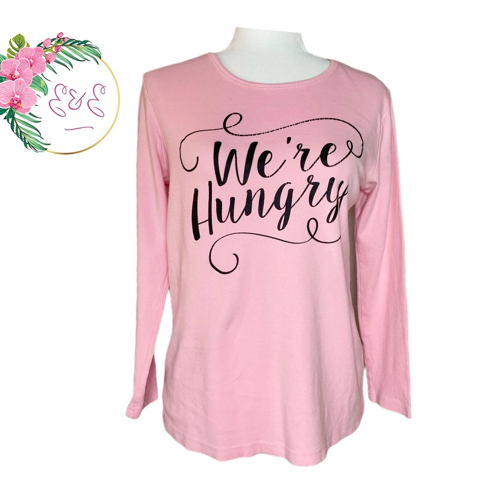 MONAG “We Are Hungry” Maternity Pink Tee Small